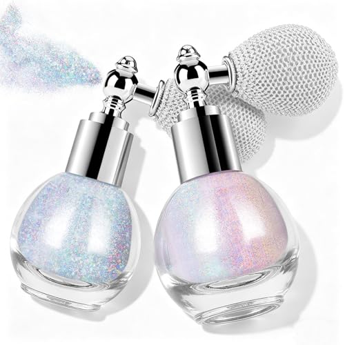 Rainbow Dazzle Hair & Body Glitter Spray Set - Sparkling Shimmer Powder, 2 Pack