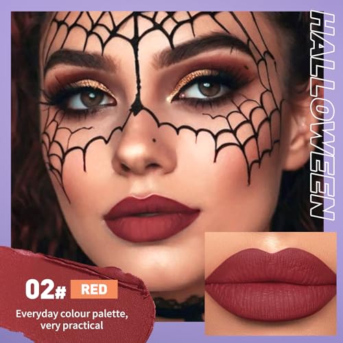 Halloween Lip Set - 6 Bold Matte Liquid Lipsticks Waterproof Lasting