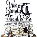 Halloween Wedding Cake Topper Glitter Skeleton Bride & Groom Decor