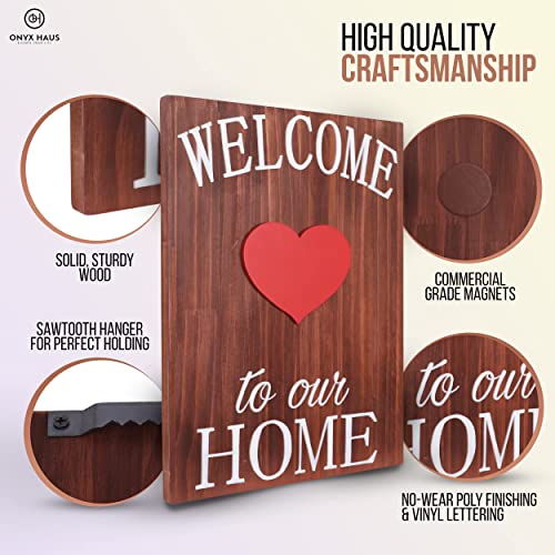 Spring & Summer Welcome Sign - Interchangeable Rustic Door Hanger for Holidays
