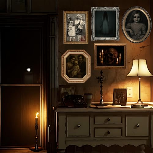 Halloween Wall Decor Set - 10 Creepy Spooky Poster Frames for Indoor Halloween Party