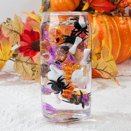 Halloween Acrylic Vase Fillers Set - Mini Pumpkins, Ghosts, Spiders & Bats