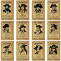 Pirate Wanted Poster Set - Halloween Party Decor Prop - 12 pcs 8x12 Inches - Pirate Theme