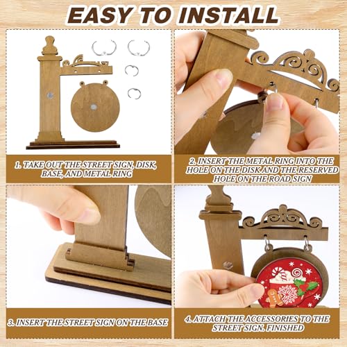 Interchangeable Wooden Holiday Sign Set - Dark Brown, 41 Pcs Seasonal Decor