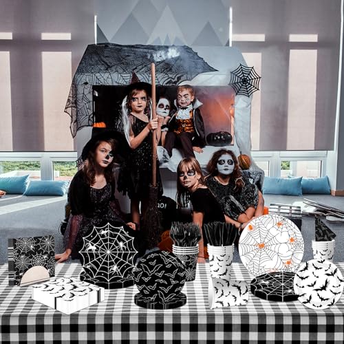 Halloween Party Tableware Set 144pcs Plates Cups Napkins Forks - Spooky Decorations