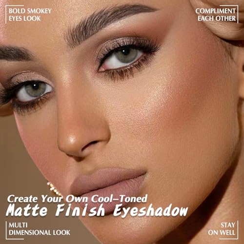Matte Eyeshadow Palette 5 Colors - Neutral Nude Taupe Dark Brown - Variation 06#