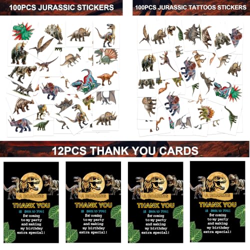 Jurassic Dinosaur Party Favor Set - 320 Pieces for 12 Guests - Dinosaur Theme, Goodie Bags, Decorations & Party Supplies
