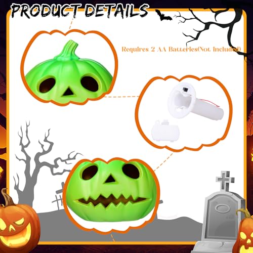 Halloween Pumpkin Lantern Set LED Lights - Multicolor, 6 Sizes - Safe & Shatterproof