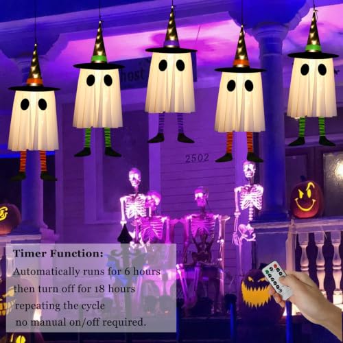 Outdoor Halloween Ghost Decorations 3-Pack with Flash Modes & Timer