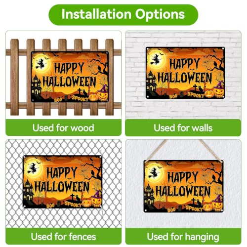 Happy Halloween Sign Decorations - Spooky Yard & Wall Decor with Jack-o'-Lanterns & Tombstones - Variation: Happy Halloween Sign