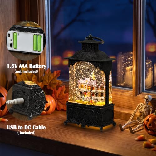 Halloween Snow Globe Lantern - Haunted House Variation Indoor Halloween Decoration