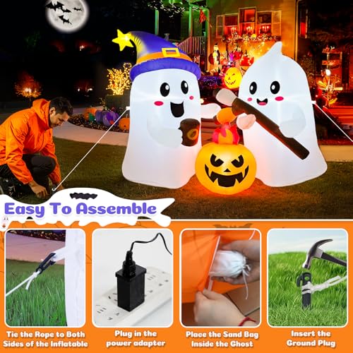 6FT Ghosts Halloween Inflatable Decorations with LED for Outdoor Spooky Decor - Variation of THIS listing