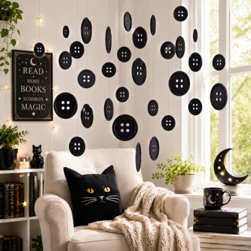 Button Decoration Set - Black 15cm, 20cm, 25cm - Hanging Banner Craft Kit