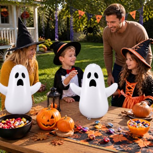 16 Pack Inflatable Ghost Tumblers for Halloween Yard & Party Decor