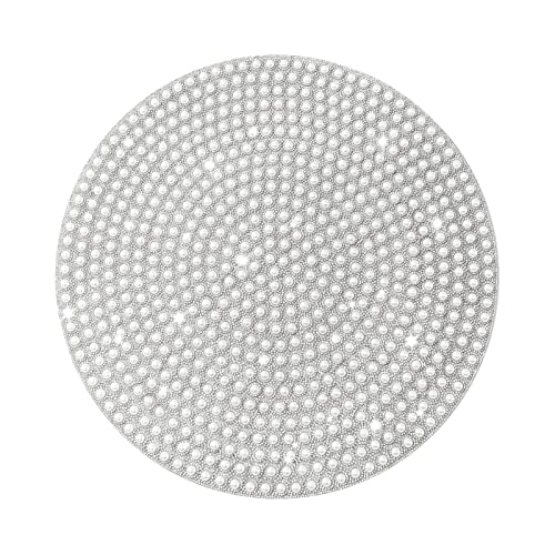 Silver Pearl Rhinestone Placemat - 15 Inch Round Dining Table Decor - Variation: Silver Pearls / 1PCS