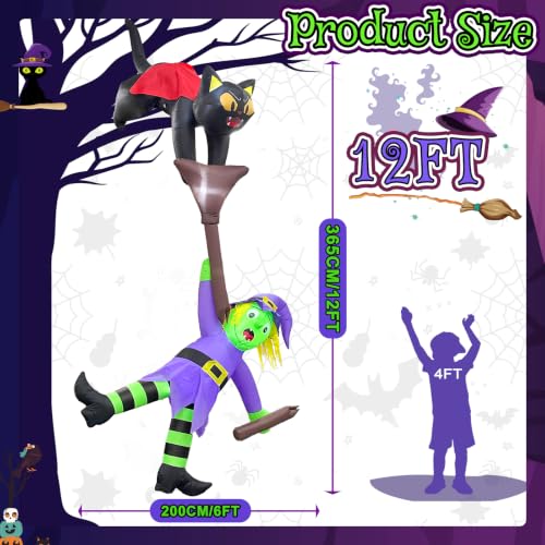 12FT Halloween Inflatable Decorations Outdoor Yard Blow Ups with LED Lights