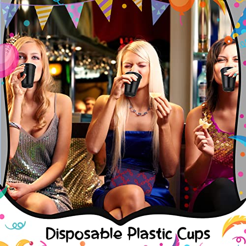 Black Disposable Cups 9oz Pack of 100 for Parties & Weddings - Yinkin