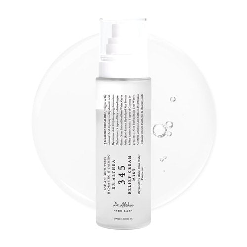 Dr.Althea 345 Relief Cream Mist | Hydrating Facial Mist with Rice Extract | Soothing Care for Sensitive Skin | Vegan Korean Skincare, 3.38 Fl Oz