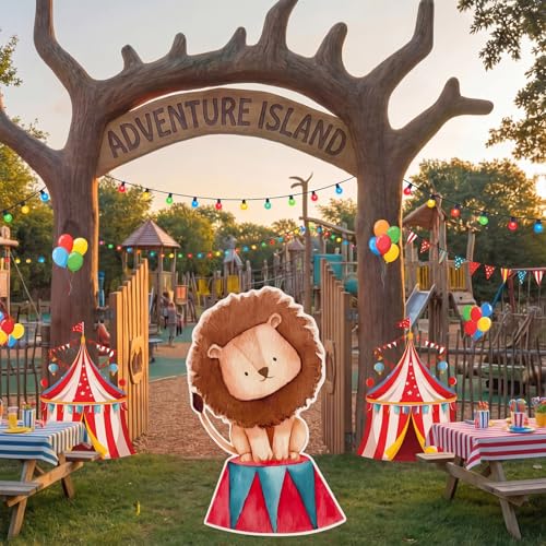 Halloween Circus Theme Party Decoration - Lion Standup Cutout, 35.4 Inch