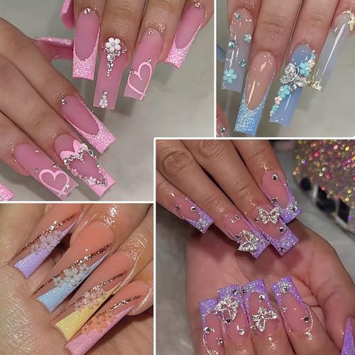 6 Colors Glow in The Dark Nail Powder Set with Glitter & Brush - Sugar Effect