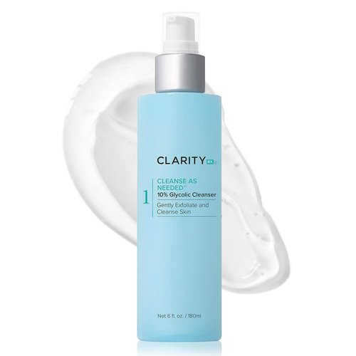 ClarityRx Exfoliating Face Wash - 10% Glycolic Acid for Smooth, Glowing Skin | Natural Plant-Based Cleanser (4 fl oz)