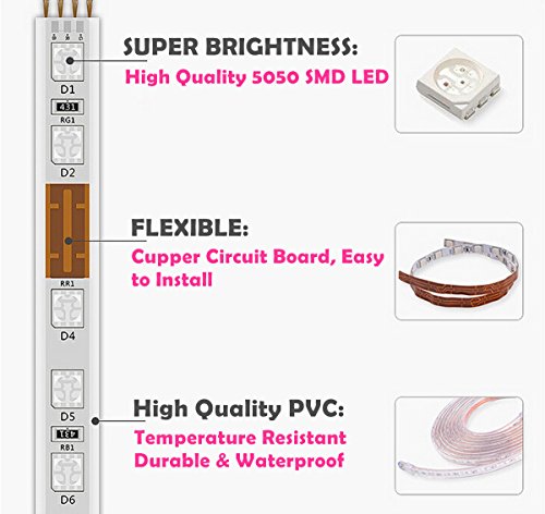 White LED Strip Light 98.4ft Waterproof Dimmable Indoor Outdoor Rope Light