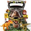 Halloween Dinosaur Trunk or Treat Car Decorations Set - 17 Pcs with Inflatable Dinosaurs & Warning Tape