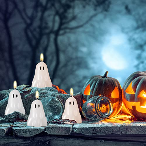 Halloween Ghost Candles Bulk Pack - Cute Spooky Soy Wax Candles for Party Decor