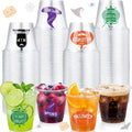 9 oz Halloween Disposable Cups - Vivid Witch and Pumpkin Design, 80 Pack - Cute Style