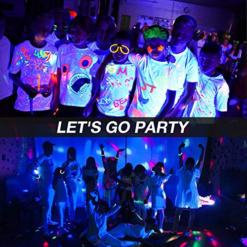 Black UV LED Party Lights 2 Pack, 50W Ultraviolet Fluorescent Lamp for Halloween and Disco