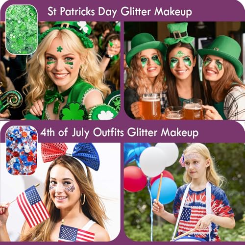 Black & White Body Glitter Gel - 2PCS Halloween Face & Body Makeup Glitter