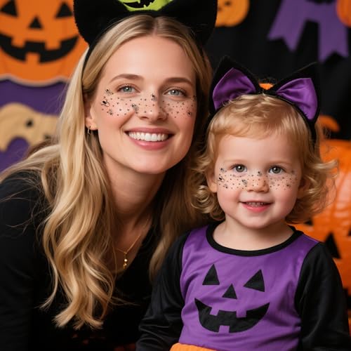 Halloween Fake Face Tattoos Kit - Spider Web & Spider Design, 8 Sheets - Spider Combination