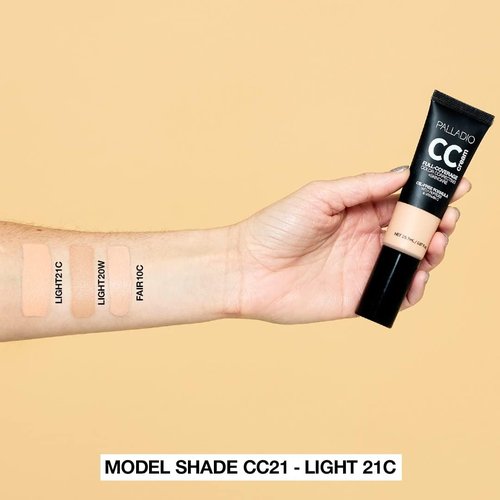 Palladio CC Cream - Full-Coverage Color Correction with Peptides & Vitamin C | Oil-Free, Light 21C