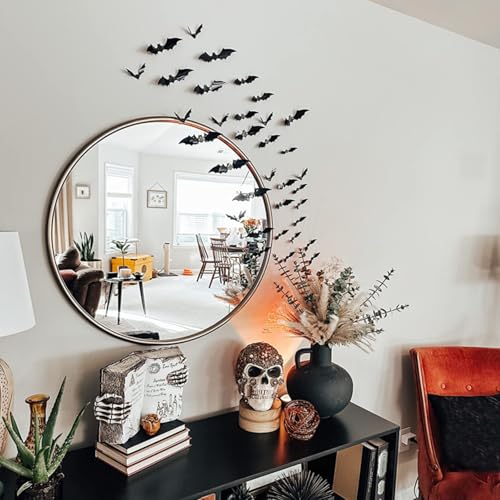 Halloween Bat Stickers - 60 Waterproof Reusable Wall Decals for Holiday Decor