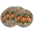 Round Wood Pumpkins Fall Placemats Set of 4 - 14 Inch - Artoid Mode
