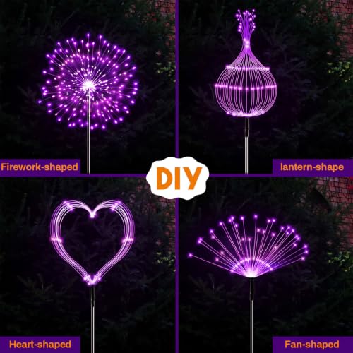 Halloween Firework LED Lights Set - Purple, Orange, Green, 120 LEDs, 6 Pieces