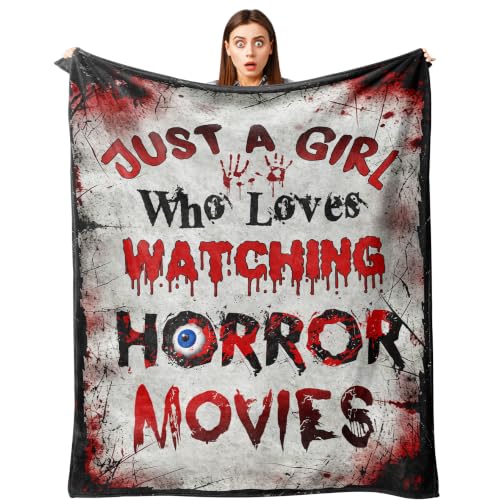 Horror Movie Gifts for Women Halloween Throw Blanket 50x60in - Grey