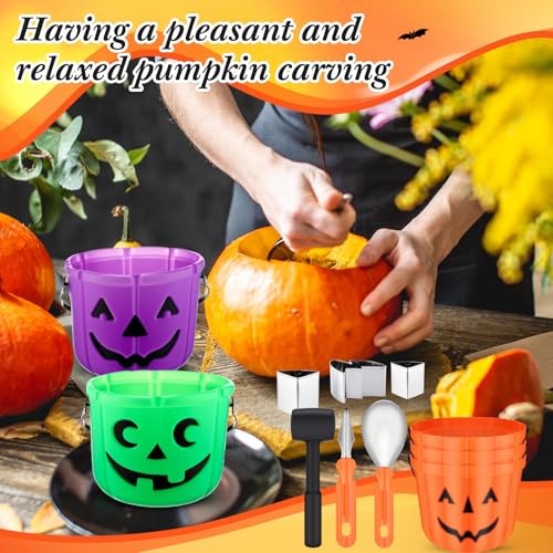 Halloween Pumpkin Carving Kit with Stencils & Tools - 48 Pieces for Adults