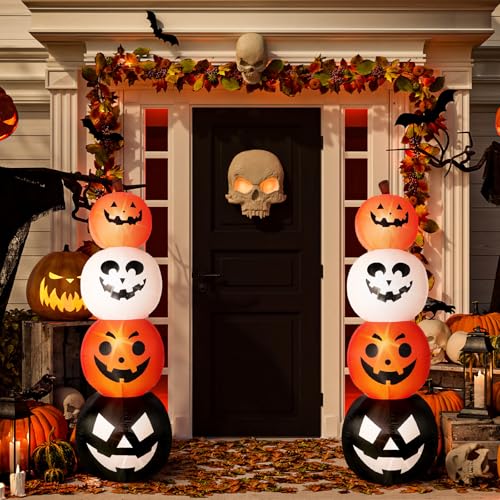 Halloween Inflatable Pumpkin Light Up Yard Decor - 4.6 ft, 2 Pack - Variation: Pumpkin