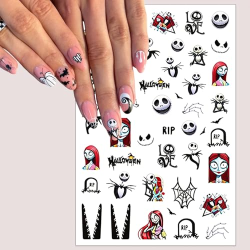 Halloween Skeleton Spider Web Nail Stickers - Hallowen Style 13