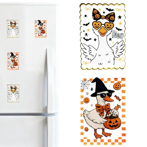 Halloween Thanksgiving Refrigerator Magnets Trick Or Treat Duck Pumpkin - 2 Pcs