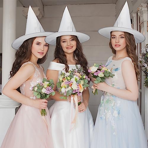 White Witch Hat Set for Halloween - 12 Costume Props for Cosplay & Decorations