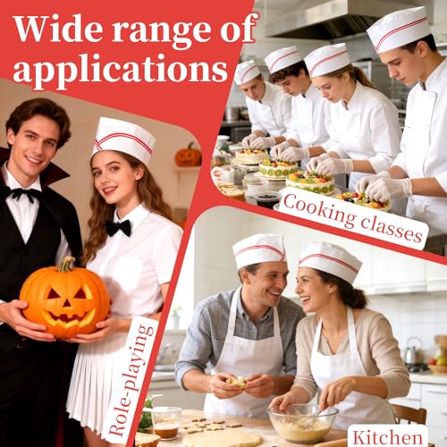 40-Pack Paper Chef Hats for Parties and Diner Costumes