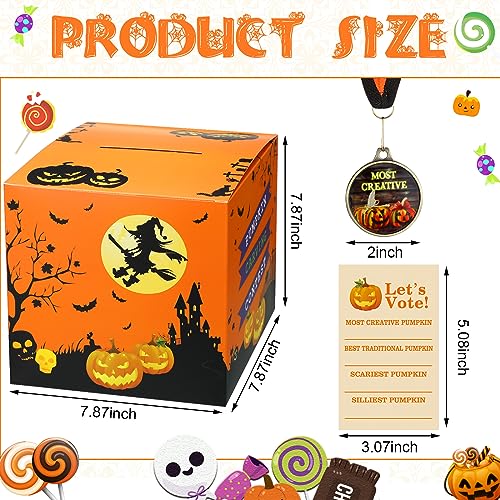 Halloween Pumpkin Carving Contest Kit - Ballot Box, Medals & Voting Cards