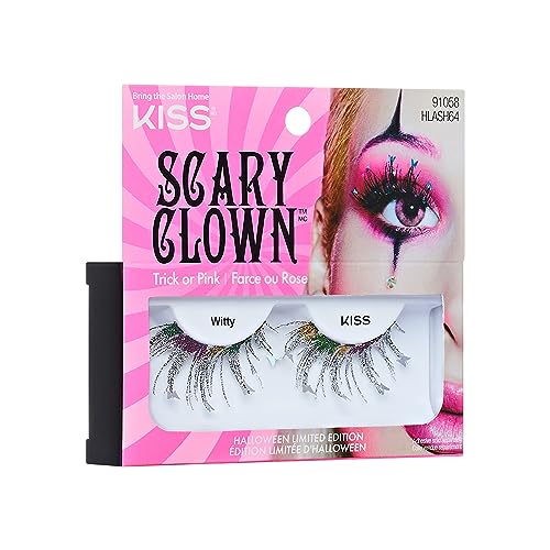 Halloween Limited Edition Scary Clown False Eyelashes - Witty Design, 1 Pair