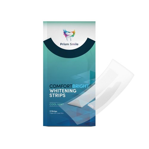 Prism Smile ComfortBright Cool Mint Teeth Whitening Strips, 24 Pack with Bonus Treatments, No-Slip Grip Technology, Professional Whitening Treatment