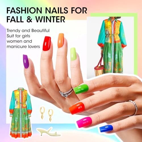 GELLEN Neon Nail Polish Set - 12 Bright Colors No Lamp Needed Z-12 Colors Bright Neon Set