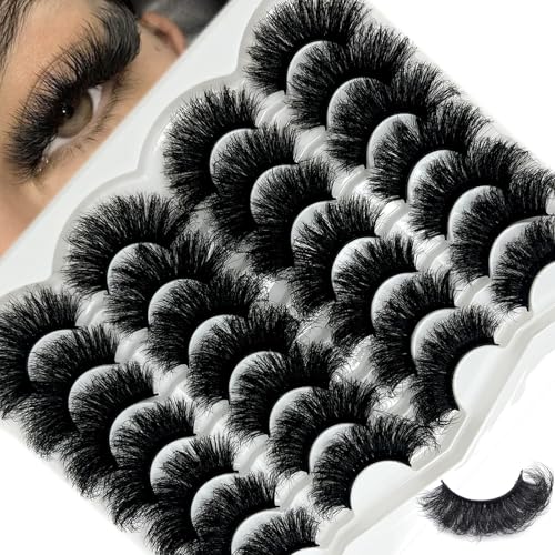 Long Lashes 01 Fluffy Mink Dramatic Cat Eye False Eyelash Strips - 25mm Thick Reusable
