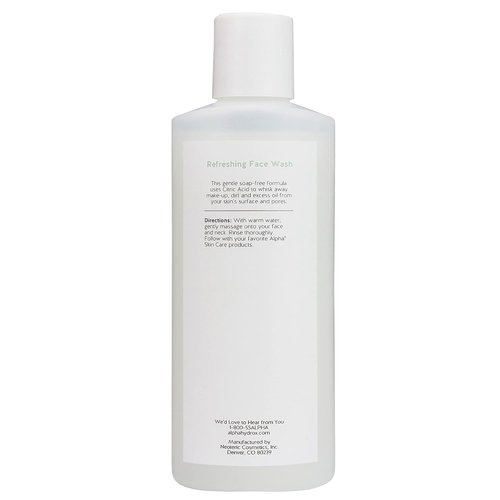 Alpha Skin Care Refreshing Face Wash, Gentle Soap-Free Formula, Citric AHA, Cleanses, Purifies, Tones & Restores pH, All Skin Types, Removes Make-Up & Oil, Anti-Aging Ingredients, 6 Oz, Pack of 2