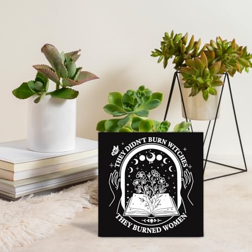 Halloween Wooden Sign - Gothic Witchy Feminist Celestial Decor for Home & Office